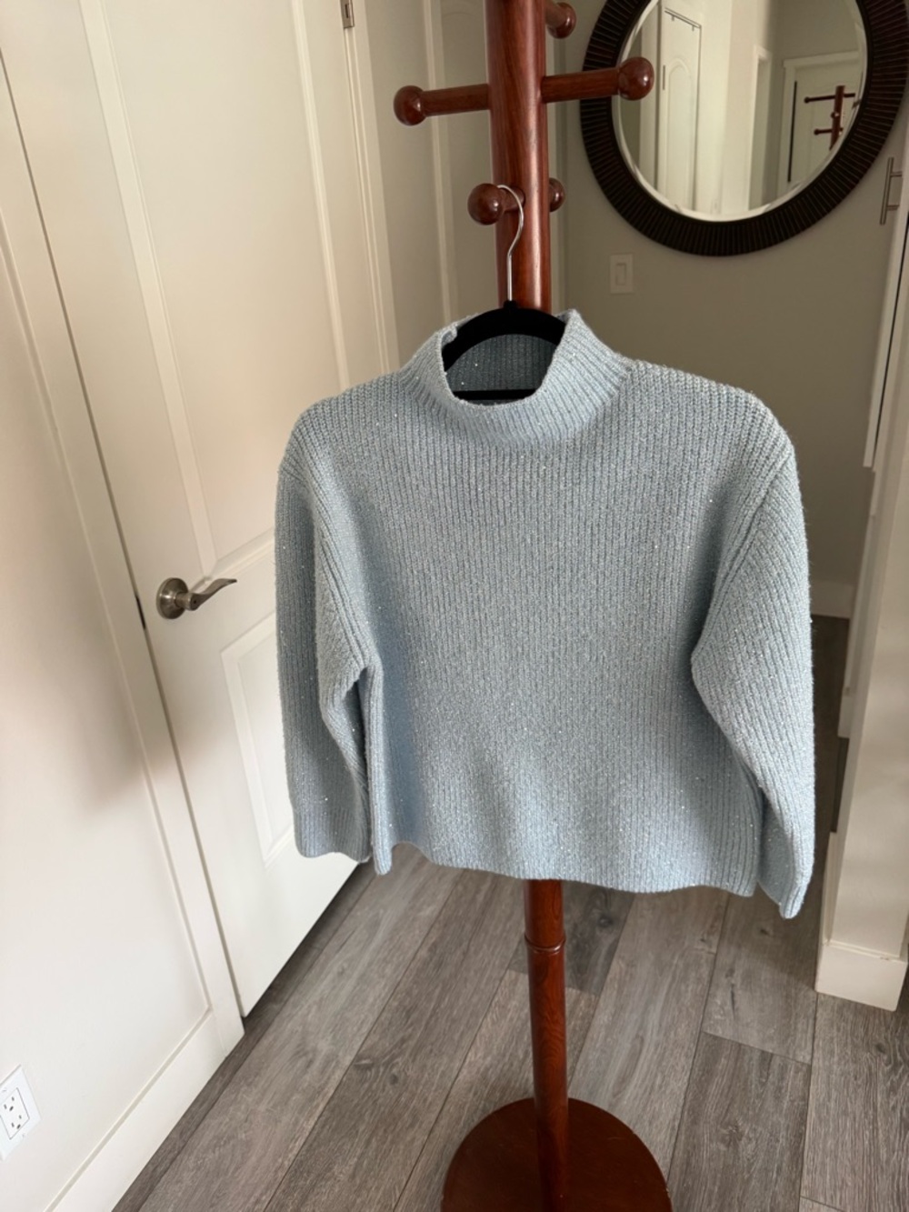 Calvin Klein Light Blue Mock Neck Sweater